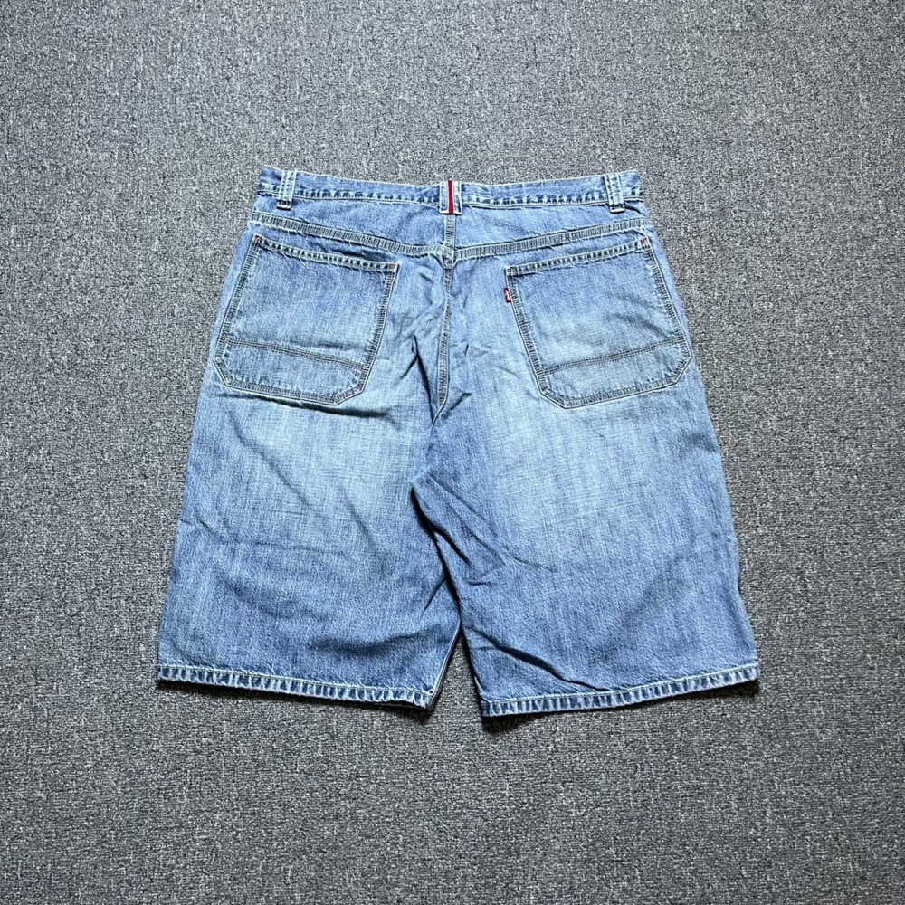 Vintage Levis Worker Denim Shorts W38 Blue Carpenter Jean Shorts Y2K Baggy